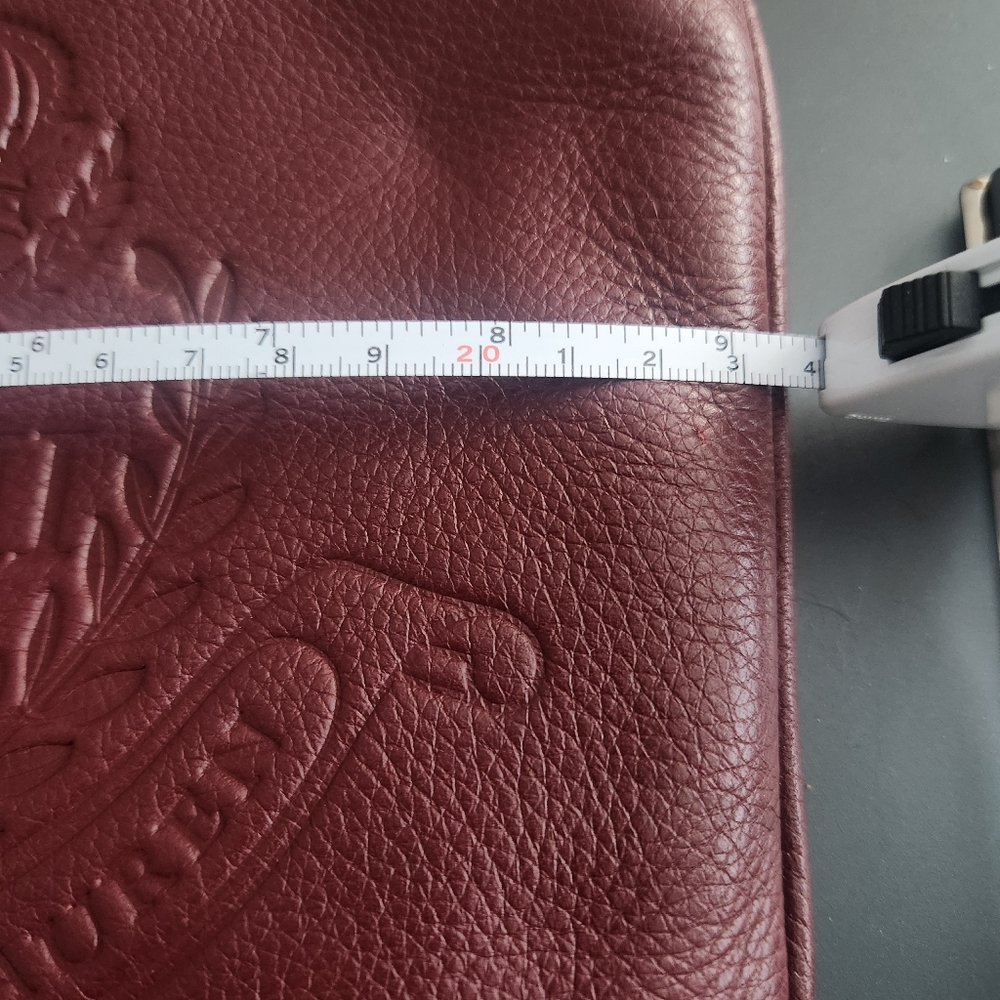 NWOT VintageRalph Lauren Leather Embossed LXVII Crown Bag Purse Oxblood Burgundy - Picture 8 of 10